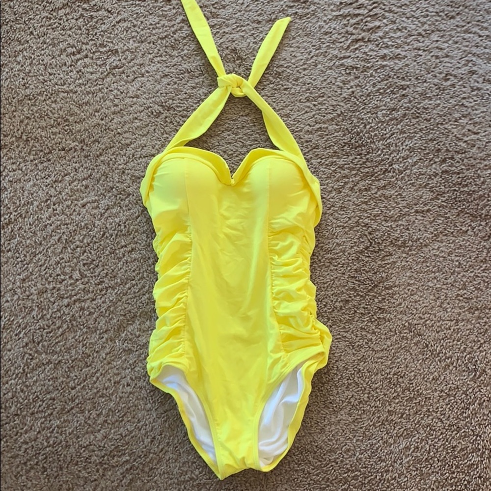 COPY - Yellow ruffled one piece swimsuit